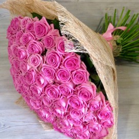 Букет из 101 розовой розы (70см)