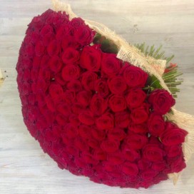 Букет из 201 красной розы (70см)