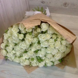 Букет из 101 белой розы (Россия)